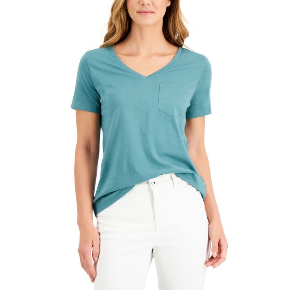 Style & Co Cotton V Neck T-Shirt